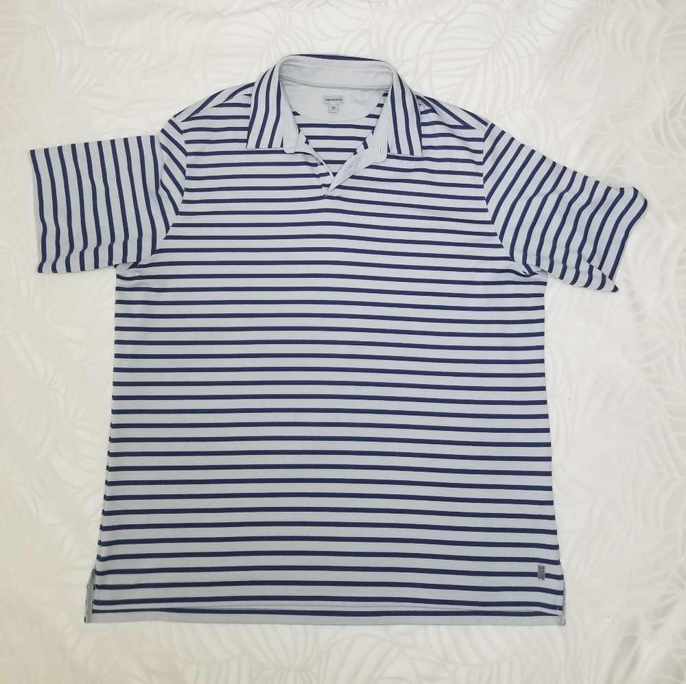 Ashworth Mens Golf Shirt Size XL Blue and Grey